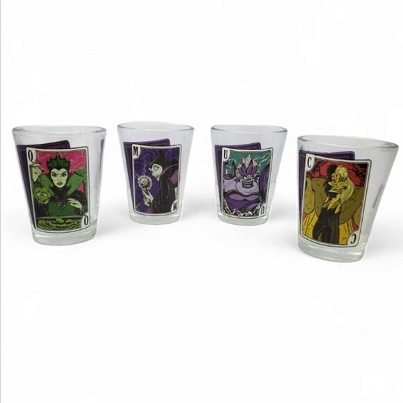 Disney Villians Card Mini Shot Glasses - Picture 1 of 2